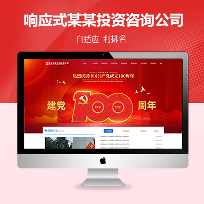 响应式某某投资咨询有限公司大唐商用版权模板